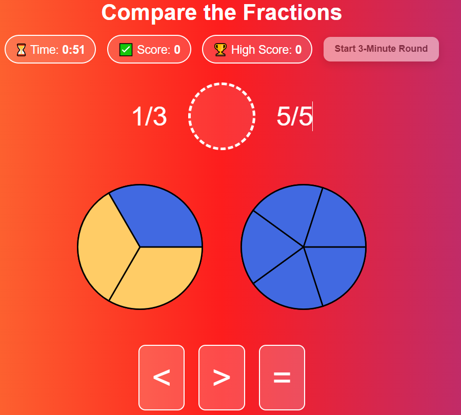 Compare the Fractions Speed Game