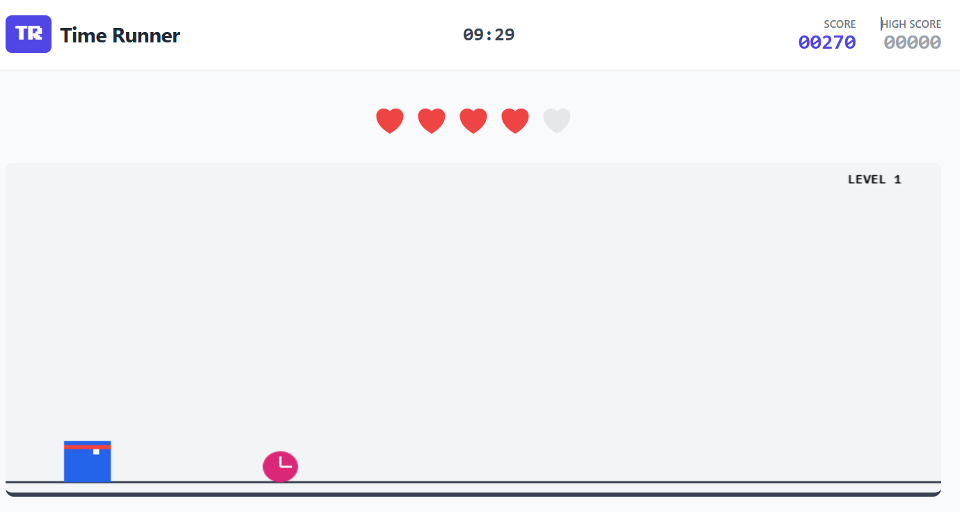 Time runner game elapsed time