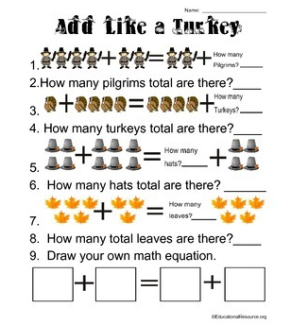 Addition Property: Add like a turkey.