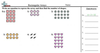 Arrays to Equations Worksheet