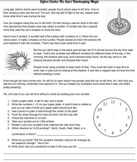 making a sun dial experiment lab free