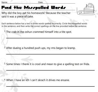 'cr' blends spelling worksheet