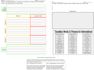write tools reading passages and brainstorming guides image