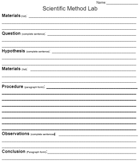 Scientific Method Lab Sheet Google doc image