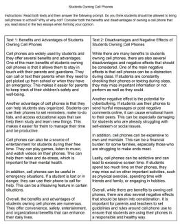 Two-Text Opinion Writing Passages and Prompt