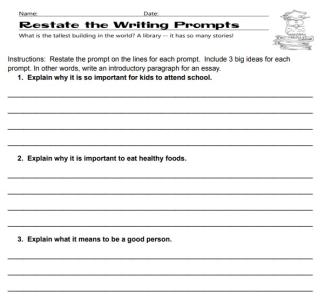 Practice Restating Writing Prompts Image