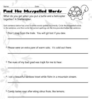 Find the Hidden Misspelled Words (Emphasis on 'tr' Blends) images