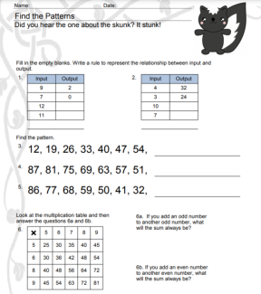 Find the Stinky Patterns Worksheet