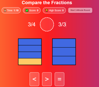 Compare the Fractions Speed Game