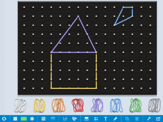 Student Create Shapes on Digital Geoboard