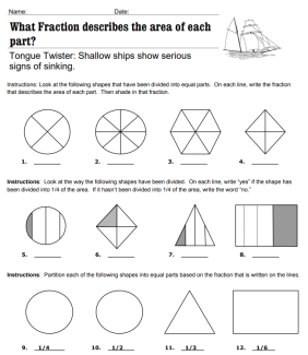 What fraction decribes the area of each part? 3.g.a.2