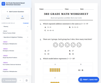 3rd Grade Worksheet Builder