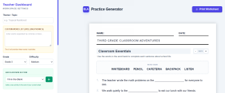grammar worksheet builder