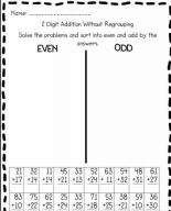 Odd or Even Addition worksheet image