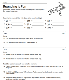 third grade rounding numbers is fun worksheet image