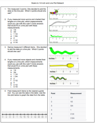 Reteaching Line Plots and Quarter inch measurements
