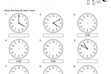 Time moves in one direction. (Clock Worksheet)