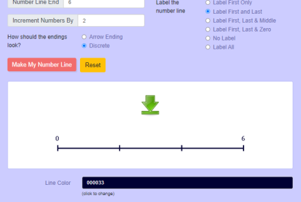 Custom Number Line Generator for Math Worksheets and Presentations