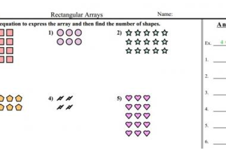 Arrays to Equations Worksheet