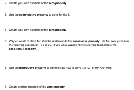 Properties of Multiplication Review Worksheet
