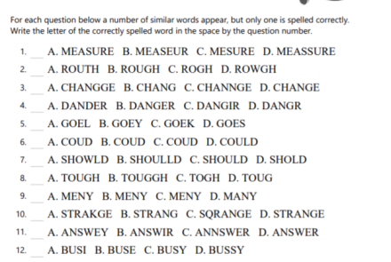 Spelling practice image