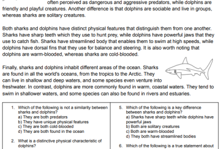 Comparing Animals passages and worksheet