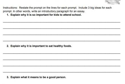Practice Restating Writing Prompts Image
