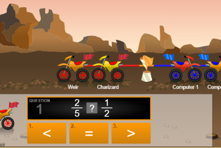 Comparing Fractions Tug of War Multiplayer Game