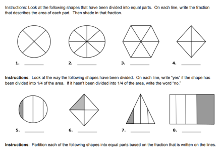 What fraction decribes the area of each part? 3.g.a.2