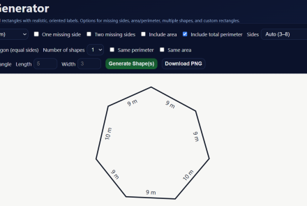 Shapes generator tool