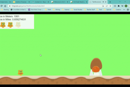 How Far Can you Run Text Structure Game