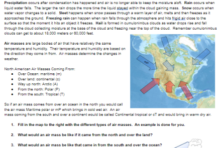 Understanding Weather Fronts by Analyzing Surface Weather Maps Activity