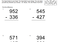 Triple Digit Subtraction Check for Understanding