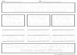 5 Paragraph Expository Text Brainstorming Sheet Worksheet