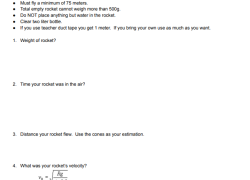 Water Rocket Lab Instructions and Questions