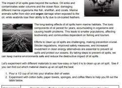 Sea of Sorrow: The Crude Reality of Oil Spills Worksheet and Experiment image