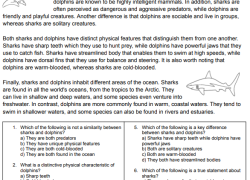 Comparing Animals passages and worksheet