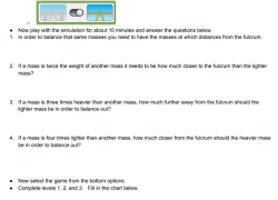 Levers Balancing Lab using Phet