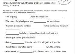 Tricky 'tr' Blends Cloze Reading Worksheet Worksheet