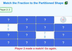 Match the Fraction to the Partitioned Shape Game