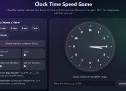 Clock Time Speed Game – Telling Time Practice for Students