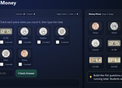 count the money change game.