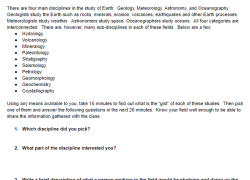 Jobs in Earth Science Investigation