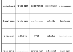 Prefixes: Changing the Meaning of Words Bingo Game