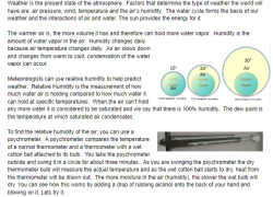 Relative Humidity and Dew Point Lab