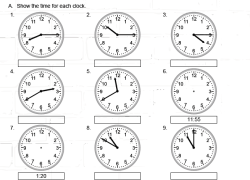 What time is it? A practice with clocks.